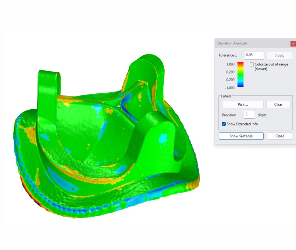 analiza dokładności modelu CAD do skanu